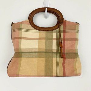 Great for spring lightweight Fossil plaid tote